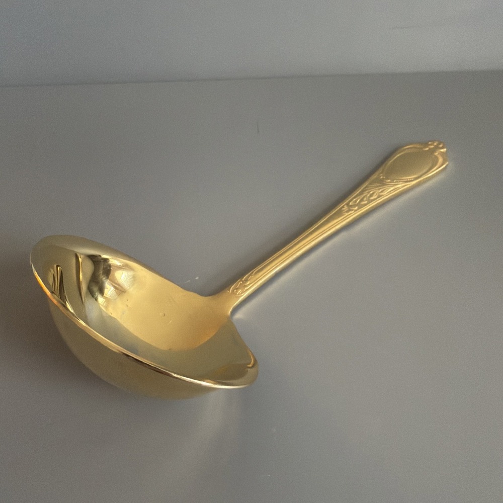 Solingen 23/24 K Gold Plated Flatware Gravy/Sauce Ladle 18/10 Stainless Germany